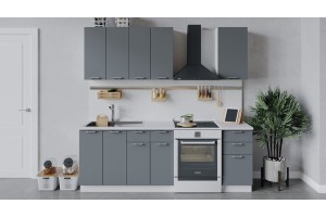 Кухонный гарнитур Габриэлла длиной 160 см Белый, Титан