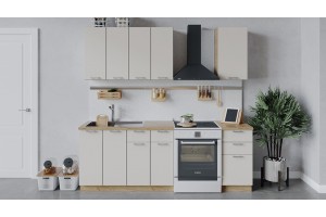 Кухонный гарнитур Габриэлла длиной 160 см Дуб Крафт золотой, Крем