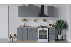 Кухонный гарнитур Габриэлла длиной 160 см Дуб Крафт золотой, Титан