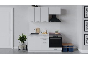 Кухонный гарнитур Габриэлла длиной 160 см со шкафом НБ Белый, Сноу