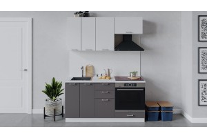 Кухонный гарнитур Габриэлла длиной 160 см со шкафом НБ Белый, Сноу, Муссон