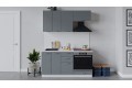 Кухонный гарнитур «Габриэлла» длиной 160 см со шкафом НБ Белый, Титан