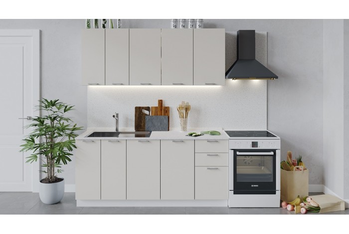 Кухонный гарнитур «Габриэлла» длиной 180 см Белый, Крем