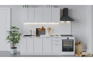 Кухонный гарнитур Габриэлла длиной 180 см Белый, Сноу