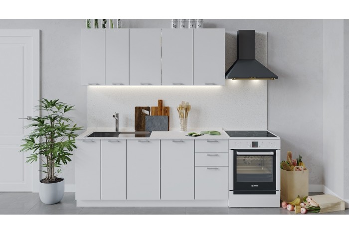 Кухонный гарнитур «Габриэлла» длиной 180 см Белый, Сноу