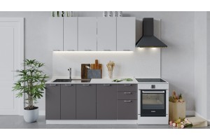 Кухонный гарнитур Габриэлла длиной 180 см Белый, Сноу, Муссон