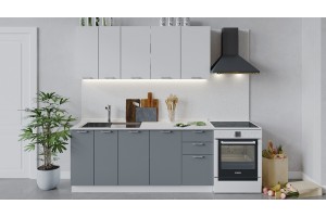 Кухонный гарнитур Габриэлла длиной 180 см Белый, Сноу, Титан