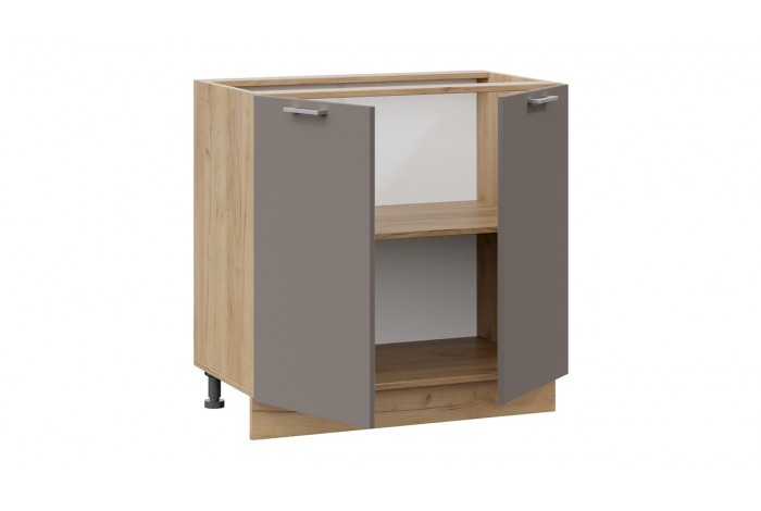 Кухонный гарнитур «Габриэлла» длиной 200 см со шкафом НБ Дуб Крафт золотой, Сноу, Муссон