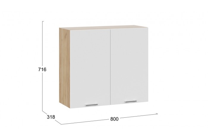 Кухонный гарнитур «Габриэлла» длиной 200 см со шкафом НБ Дуб Крафт золотой, Сноу, Муссон