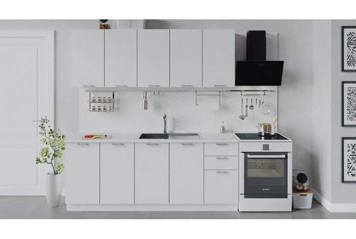 Кухонный гарнитур «Габриэлла» длиной 200 см Белый, Сноу