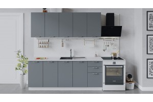 Кухонный гарнитур Габриэлла длиной 200 см Белый, Титан