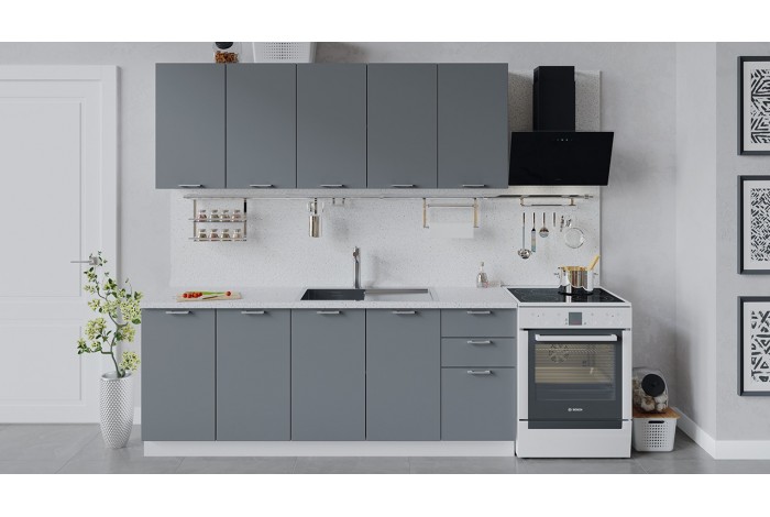 Кухонный гарнитур «Габриэлла» длиной 200 см Белый, Титан