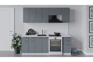 Кухонный гарнитур Габриэлла длиной 220 (160) см Белый, Титан