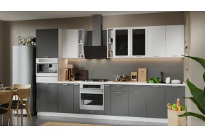 Кухонный гарнитур Габриэлла №12 350 см Белый, Сноу, Титан