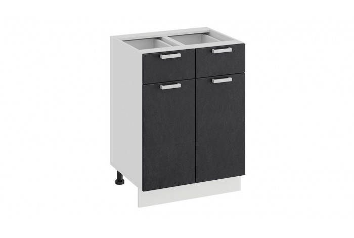 Кухонный гарнитур «Гранита» длиной 120 см Белый, Бетон графит