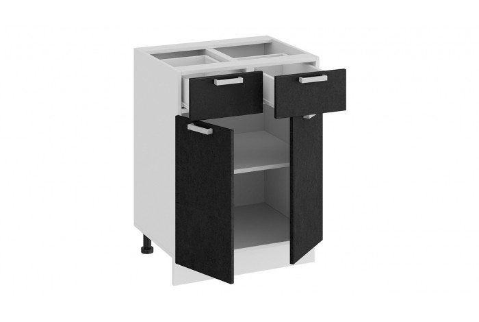 Кухонный гарнитур «Гранита» длиной 120 см Белый, Бетон графит