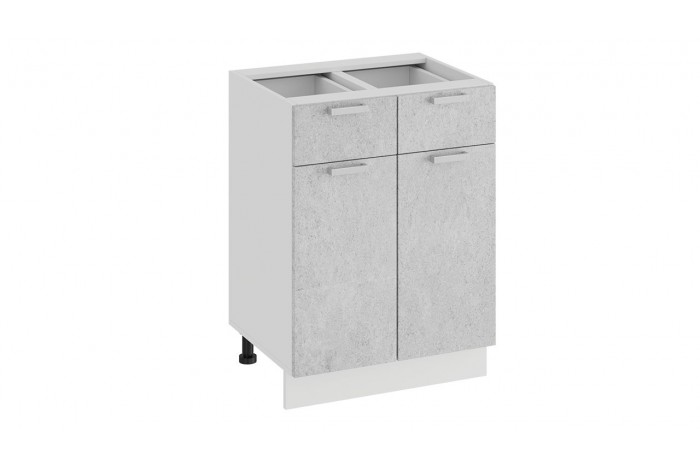 Кухонный гарнитур «Гранита» длиной 240 (180) см Белый, Бетон снежный