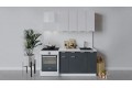 Кухонный гарнитур «Гранита» длиной 120 см Белый, Бетон снежный, Бетон графит