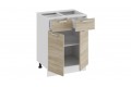 Кухонный гарнитур «Гранита» длиной 160 см Белый, Дуб Сонома