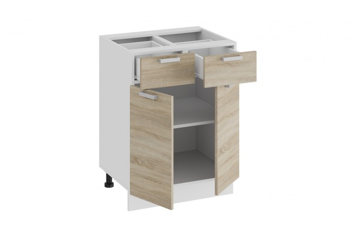 Кухонный гарнитур «Гранита» длиной 160 см Белый, Дуб Сонома