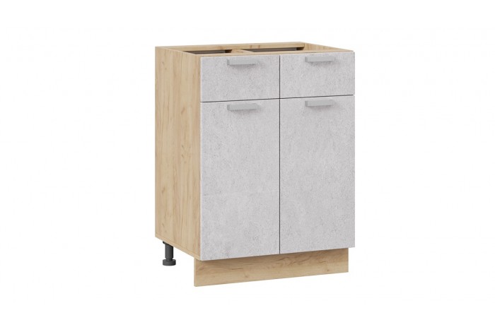 Кухонный гарнитур «Гранита» длиной 240 (180) см Дуб Крафт золотой, Бетон снежный