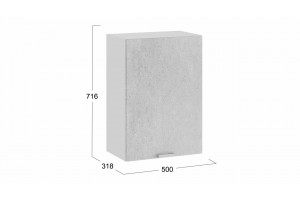 Кухонный гарнитур Гранита длиной 150 см Белый, Бетон снежный