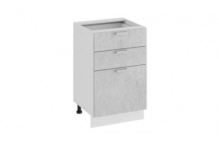 Кухонный гарнитур «Гранита» длиной 150 см Белый, Бетон снежный