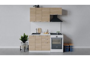 Кухонный гарнитур Гранита длиной 160 (100) см Белый, Дуб Сонома