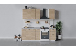 Кухонный гарнитур Гранита длиной 160 см Белый, Дуб Сонома