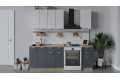Кухонный гарнитур «Гранита» длиной 160 см Дуб Крафт золотой, Бетон снежный, Бетон графит