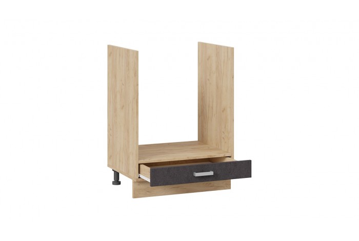 Кухонный гарнитур «Гранита» длиной 160 см со шкафом НБ Дуб Крафт золотой, Бетон снежный, Бетон графит