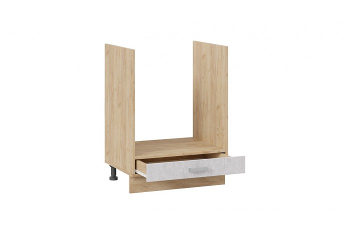 Кухонный гарнитур «Гранита» длиной 160 см со шкафом НБ Дуб Крафт золотой, Бетон снежный