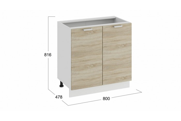 Кухонный гарнитур «Гранита» длиной 180 см Белый, Дуб Сонома