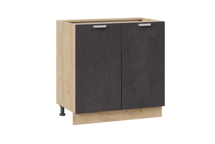 Кухонный гарнитур «Гранита» длиной 200 см со шкафом НБ Дуб Крафт золотой, Бетон снежный, Бетон графит