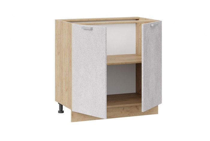 Кухонный гарнитур «Гранита» длиной 200 см со шкафом НБ Дуб Крафт золотой, Бетон снежный