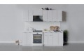Кухонный гарнитур «Гранита» длиной 240 (180) см Белый, Бетон снежный