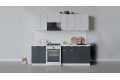 Кухонный гарнитур «Гранита» длиной 240 (180) см Белый, Бетон снежный, Бетон графит