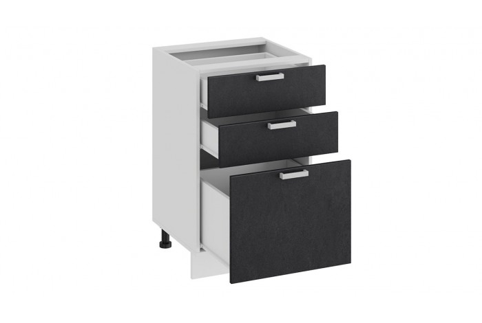 Кухонный гарнитур «Гранита» №1 Белый, Бетон снежный, Бетон графит