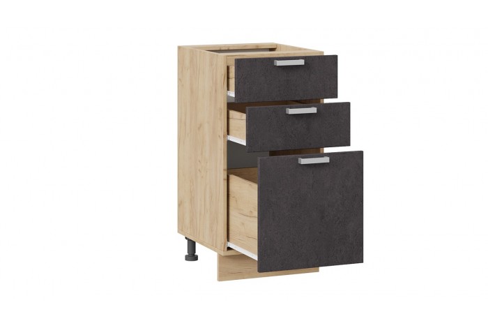 Кухонный гарнитур «Гранита» №1 Дуб Крафт золотой, Бетон снежный, Бетон графит