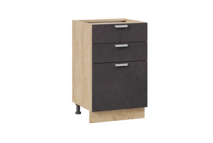 Кухонный гарнитур «Гранита» №1 Дуб Крафт золотой, Бетон снежный, Бетон графит