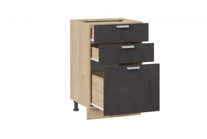 Кухонный гарнитур «Гранита» №1 Дуб Крафт золотой, Бетон снежный, Бетон графит