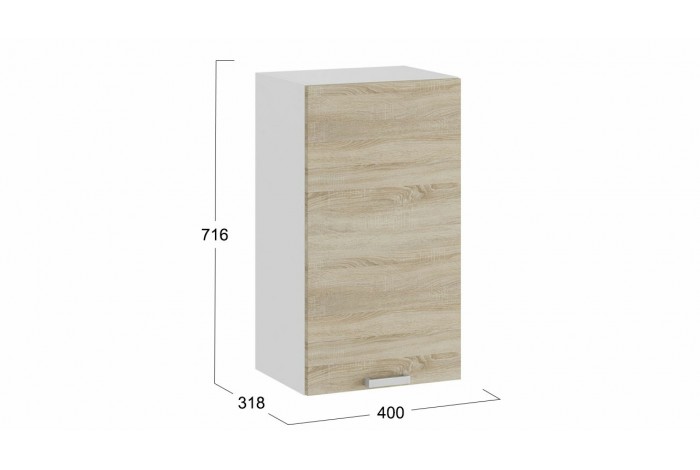 Кухонный гарнитур «Гранита» длиной 100 см Белый, Дуб Сонома