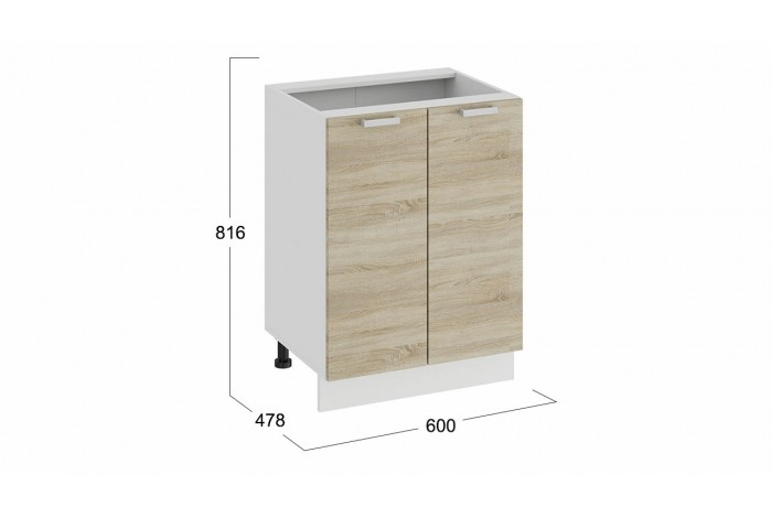 Кухонный гарнитур «Гранита» длиной 100 см Белый, Дуб Сонома