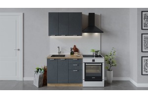 Кухонный гарнитур Гранита длиной 100 см Дуб Крафт золотой, Бетон графит