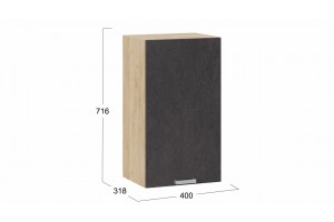 Кухонный гарнитур Гранита длиной 160 см со шкафом НБ Дуб Крафт золотой, Бетон графит