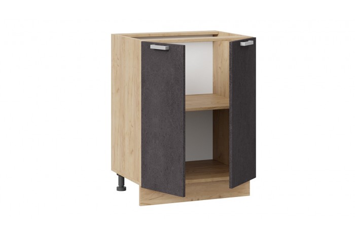 Кухонный гарнитур «Гранита» длиной 160 см со шкафом НБ Дуб Крафт золотой, Бетон снежный, Бетон графит