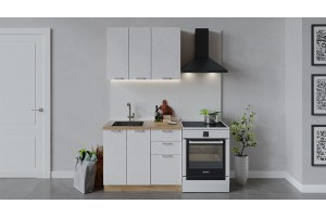 Кухонный гарнитур Гранита длиной 100 см Дуб Крафт золотой, Бетон снежный