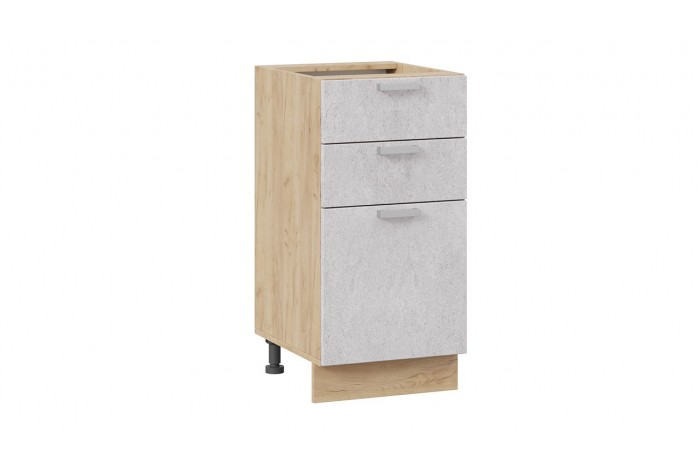 Кухонный гарнитур «Гранита» длиной 160 см со шкафом НБ Дуб Крафт золотой, Бетон снежный