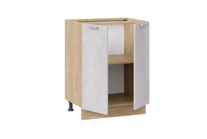 Кухонный гарнитур «Гранита» длиной 160 см со шкафом НБ Дуб Крафт золотой, Бетон снежный