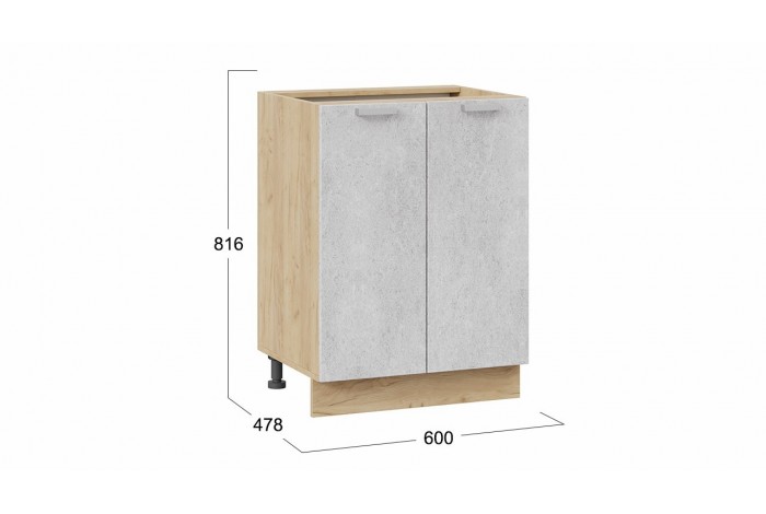 Кухонный гарнитур «Гранита» длиной 160 см со шкафом НБ Дуб Крафт золотой, Бетон снежный